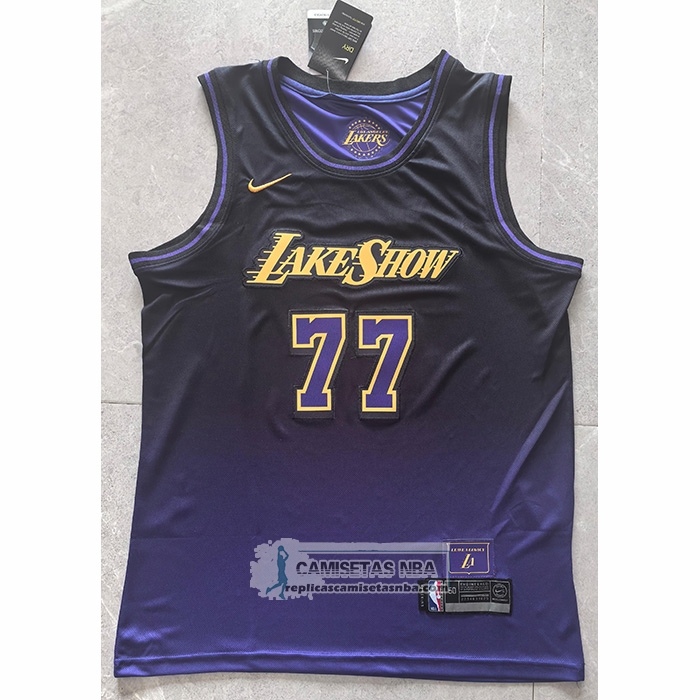 Camiseta Los Angeles Lakers Luka Doncic NO 77 Ciudad 2024-25 Violeta